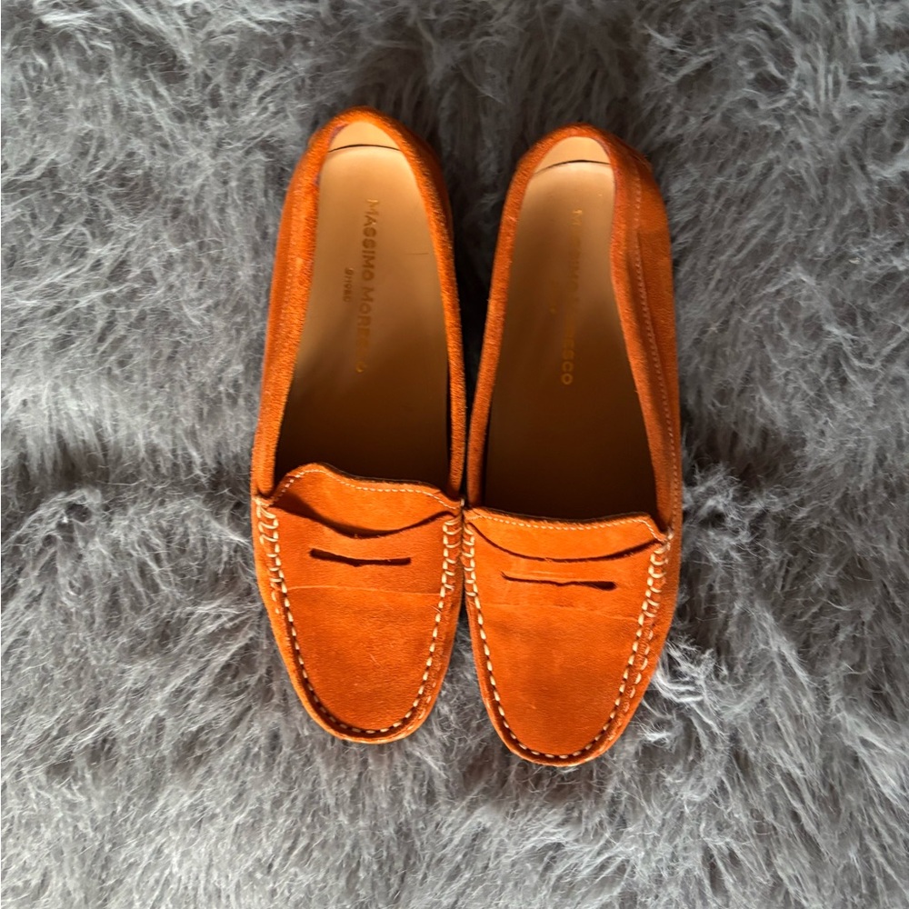 Orange Suede Loafers